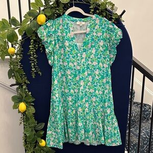 Entro Green Floral Mini Dress